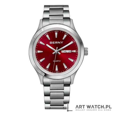 Zegarek kwarcowy Berny 2676 Czerwony | 3 Bar