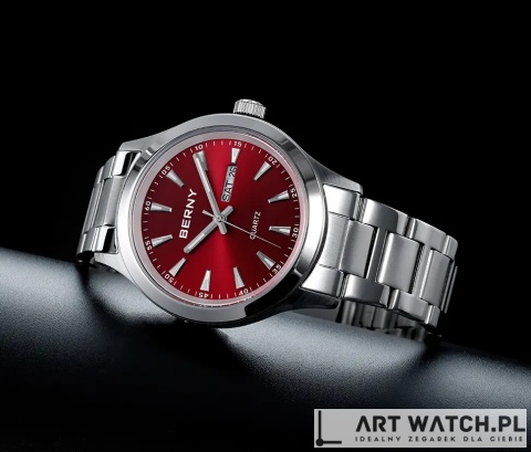 Zegarek kwarcowy Berny 2676 Czerwony | 3 Bar