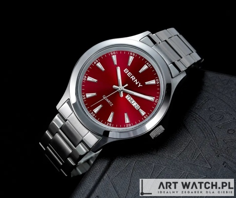 Zegarek kwarcowy Berny 2676 Czerwony | 3 Bar