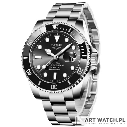 Zegarek kwarcowy Lige 10045 Czarny | 3 bar