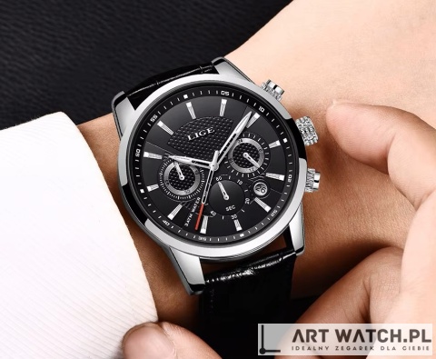 Zegarek kwarcowy Lige 9866 Czarny | 3 Bar