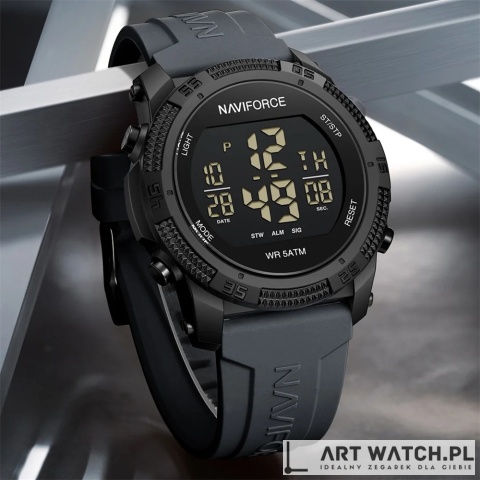 Zegarek kwarcowy Naviforce 7104 | Szary 5 bar