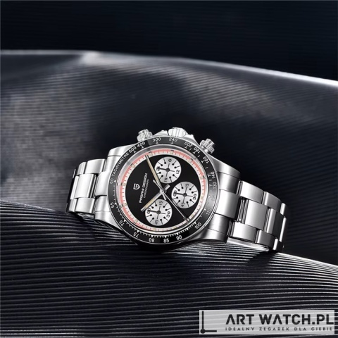 Zegarek kwarcowy Pagani Design 1676 | Czarny 10 Bar Szafir