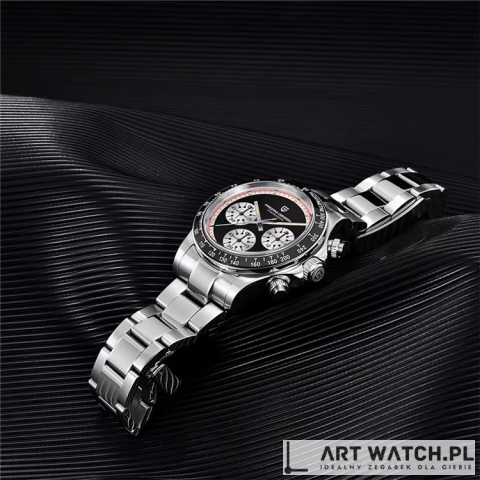 Zegarek kwarcowy Pagani Design 1676 | Czarny 10 Bar Szafir