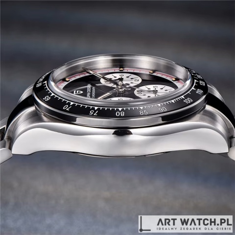 Zegarek kwarcowy Pagani Design 1676 | Czarny 10 Bar Szafir