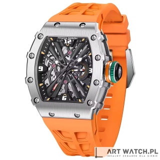 Zegarek kwarcowy Pagani Design 1738 | Pomarańczowy 5 Bar Szafir