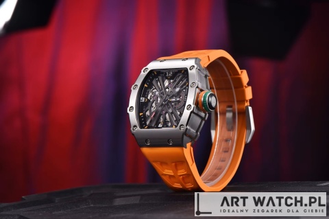 Zegarek kwarcowy Pagani Design 1738 | Pomarańczowy 5 Bar Szafir