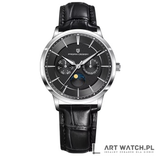 Zegarek kwarcowy Pagani Design 1795 | Czarny 10 Bar Szafir