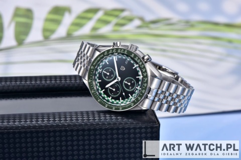 Zegarek kwarcowy Pagani Design 1816 Zielony 10 Bar Szafir