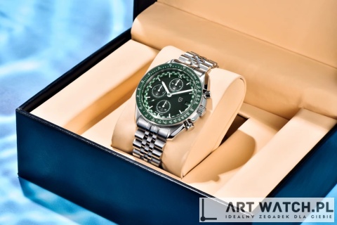 Zegarek kwarcowy Pagani Design 1816 Zielony 10 Bar Szafir