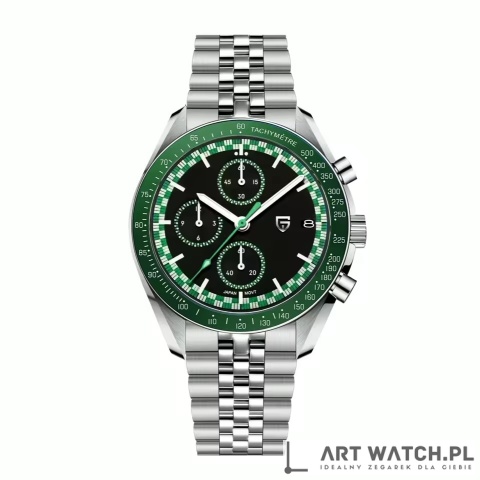 Zegarek kwarcowy Pagani Design 1816 Zielony 10 Bar Szafir