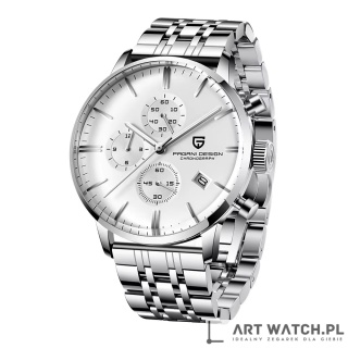 Zegarek kwarcowy Pagani Design 2720K Bransoleta | Biały 3 Bar