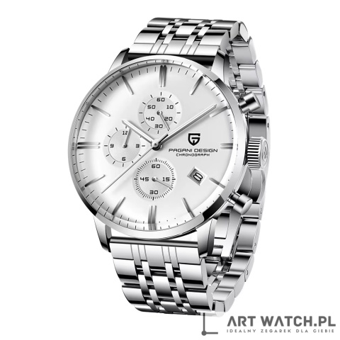 Zegarek kwarcowy Pagani Design 2720K Bransoleta | Biały 3 Bar