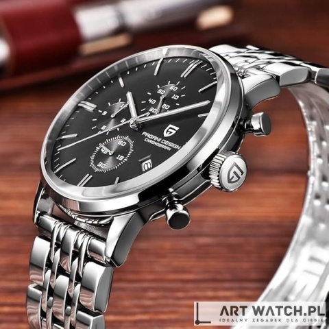 Zegarek kwarcowy Pagani Design 2720K Bransoleta | Czarny 3 Bar