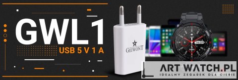 ŁADOWARKA do Smartwatch GIEWONT POWER ON USB 5V 1A GWL1 Uniwersalna