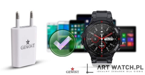 ŁADOWARKA do Smartwatch GIEWONT POWER ON USB 5V 1A GWL1 Uniwersalna