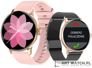 Smartwatch Damski GIEWONT Różowe Złoto Czarny GW330-4