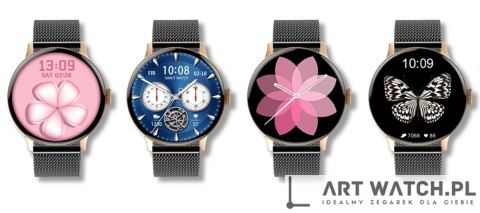 Smartwatch Damski GIEWONT Różowe Złoto Czarny GW330-4