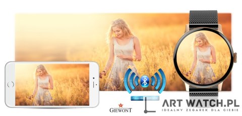 Smartwatch Damski GIEWONT Różowe Złoto Czarny GW330-4