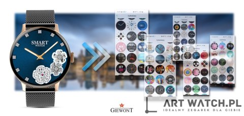 Smartwatch Damski GIEWONT Różowe Złoto Czarny GW330-4