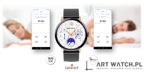 Smartwatch Damski GIEWONT Różowe Złoto Czarny GW330-4