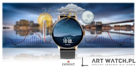 Smartwatch Damski GIEWONT Różowe Złoto Czarny GW330-4