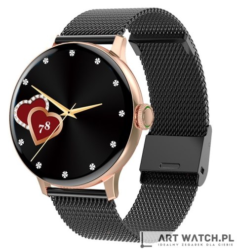 Smartwatch Damski GIEWONT Różowe Złoto Czarny GW330-4