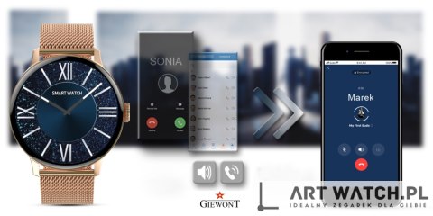 Smartwatch Damski GIEWONT Różowe Złoto GW330-1
