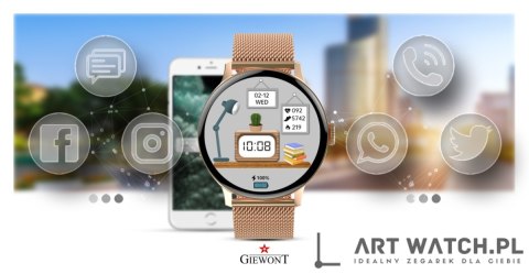 Smartwatch Damski GIEWONT Różowe Złoto GW330-1