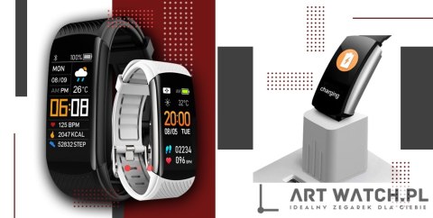 Smartwatch GIEWONT Czarno Biały 2 Paski GW200-2