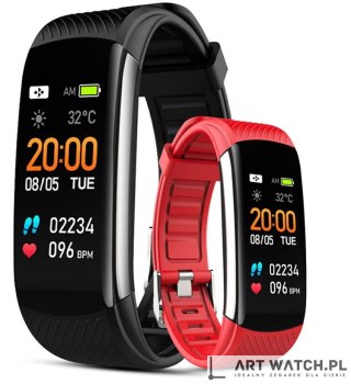 Smartwatch GIEWONT Czarno Czerwony 2 Paski GW200-1