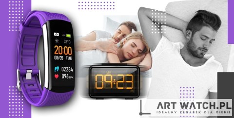 Smartwatch GIEWONT Czarno Fioletowy 2 Paski GW200-3