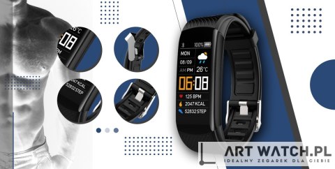 Smartwatch GIEWONT Czarno Granatowy 2 Paski GW200-6