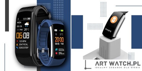 Smartwatch GIEWONT Czarno Granatowy 2 Paski GW200-6