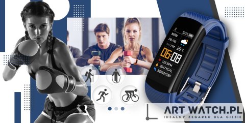 Smartwatch GIEWONT Czarno Granatowy 2 Paski GW200-6