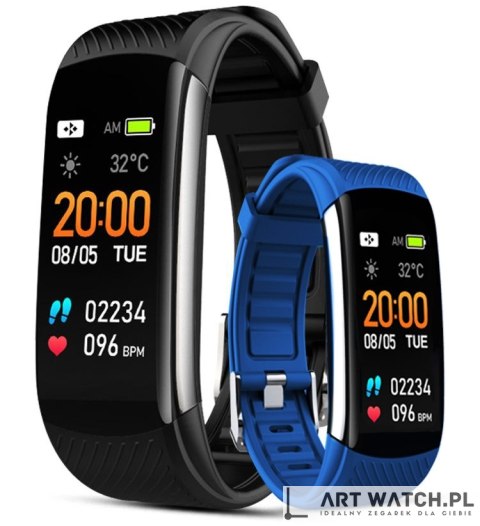 Smartwatch GIEWONT Czarno Niebieski 2 Paski GW200-7