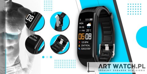 Smartwatch GIEWONT Czarno Niebieski 2 Paski GW200-7