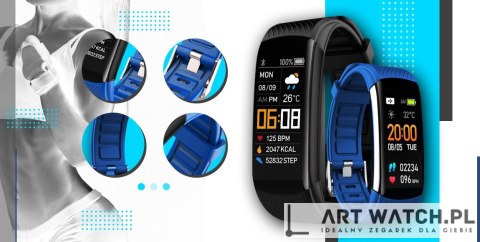 Smartwatch GIEWONT Czarno Niebieski 2 Paski GW200-7