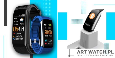 Smartwatch GIEWONT Czarno Niebieski 2 Paski GW200-7