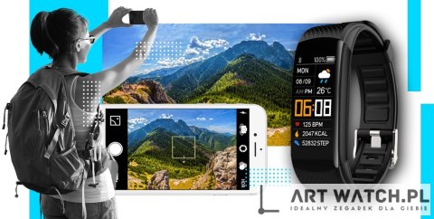 Smartwatch GIEWONT Czarno Niebieski 2 Paski GW200-7