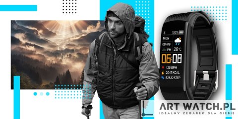 Smartwatch GIEWONT Czarno Niebieski 2 Paski GW200-7