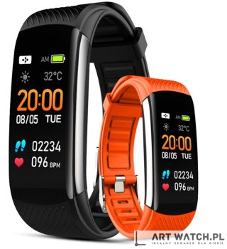 Smartwatch GIEWONT Czarno Pomarańczowy 2 Paski GW200-9