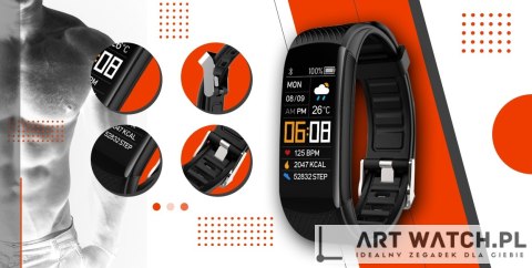Smartwatch GIEWONT Czarno Pomarańczowy 2 Paski GW200-9