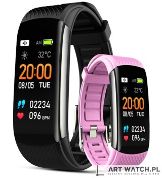 Smartwatch GIEWONT Czarno Różowy 2 Paski GW200-4