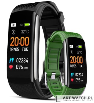 Smartwatch GIEWONT Czarno Zielony 2 Paski GW200-5