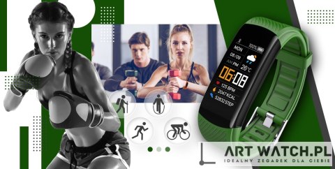 Smartwatch GIEWONT Czarno Zielony 2 Paski GW200-5