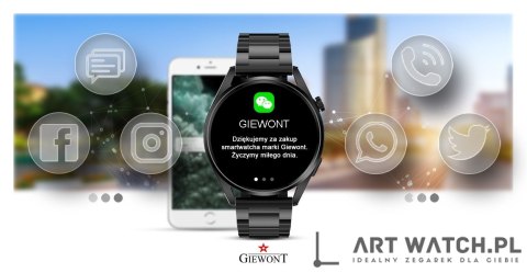 Smartwatch GIEWONT Vertex SmartCall GW450-1 Carbon/Carbon Silikon