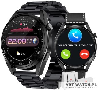 Smartwatch GIEWONT Vertex SmartCall GW450-2 Carbon/Carbon Leather