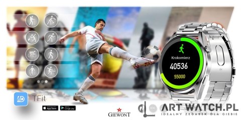 Smartwatch GIEWONT Vertex SmartCall GW450-4 Silver/Carbon Silikon