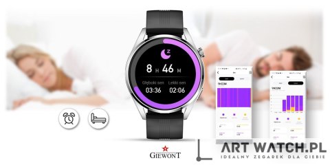 Smartwatch GIEWONT Vertex SmartCall GW450-4 Silver/Carbon Silikon